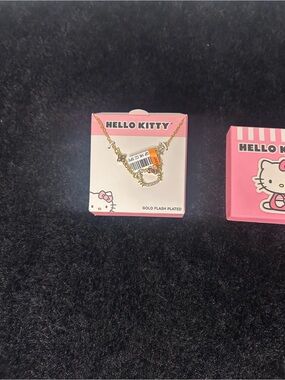 Hello Kitty Gold-Tone Necklace with Pink Display Card